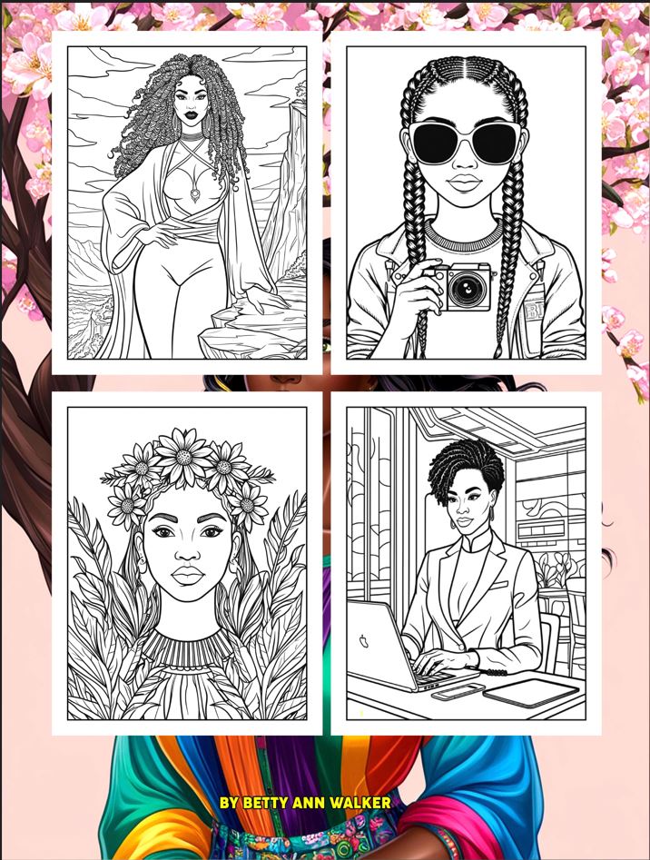 Black Woman Coloring Book: Inspire Self-Esteem & Strength 70 Portraits of Beautiful Black Women