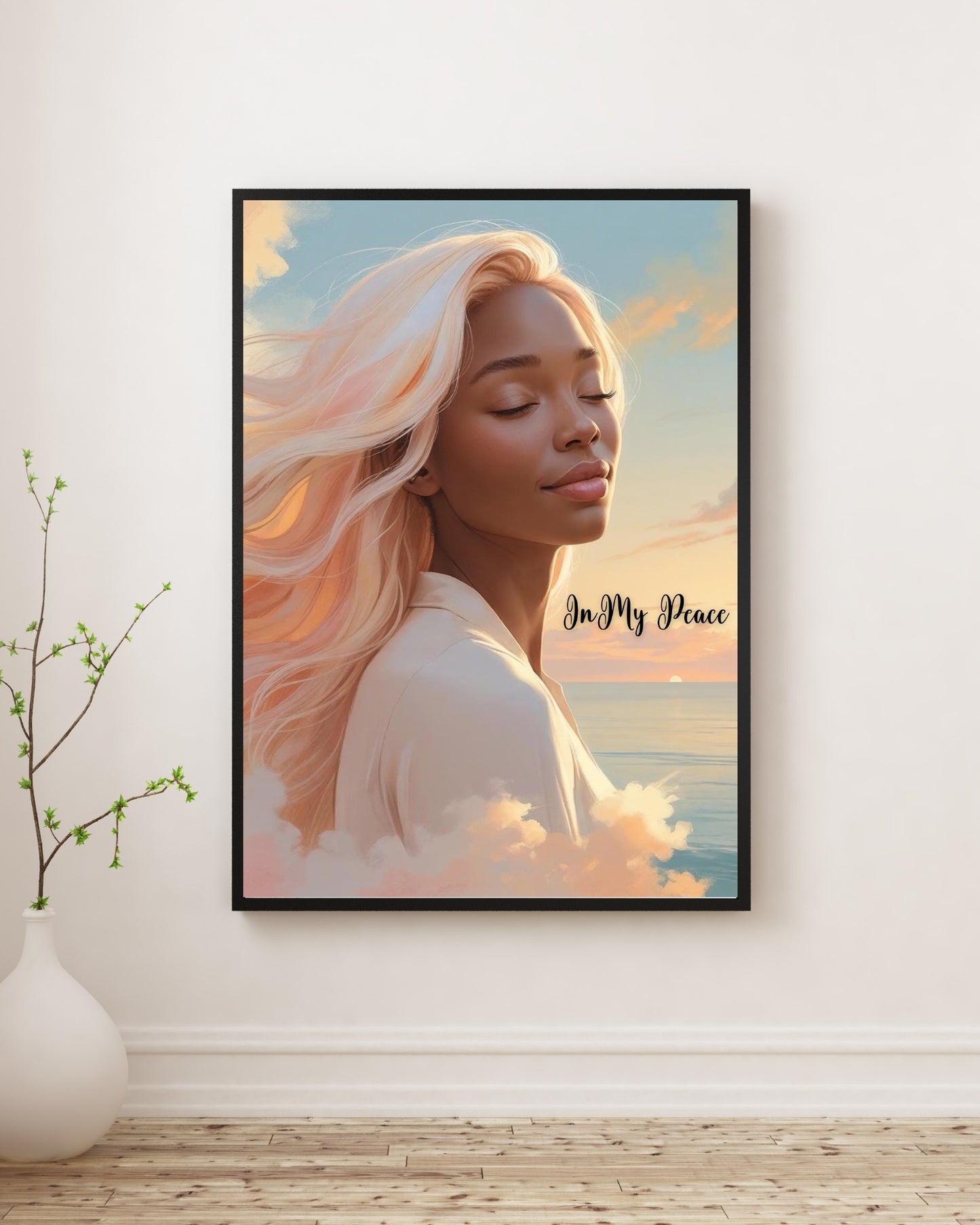 In My Peace | Empowering Black Woman Digital Art Print | Self-Love Wall Art | Afrocentric Printable Quote Poster | Melanin Aesthetic Decor