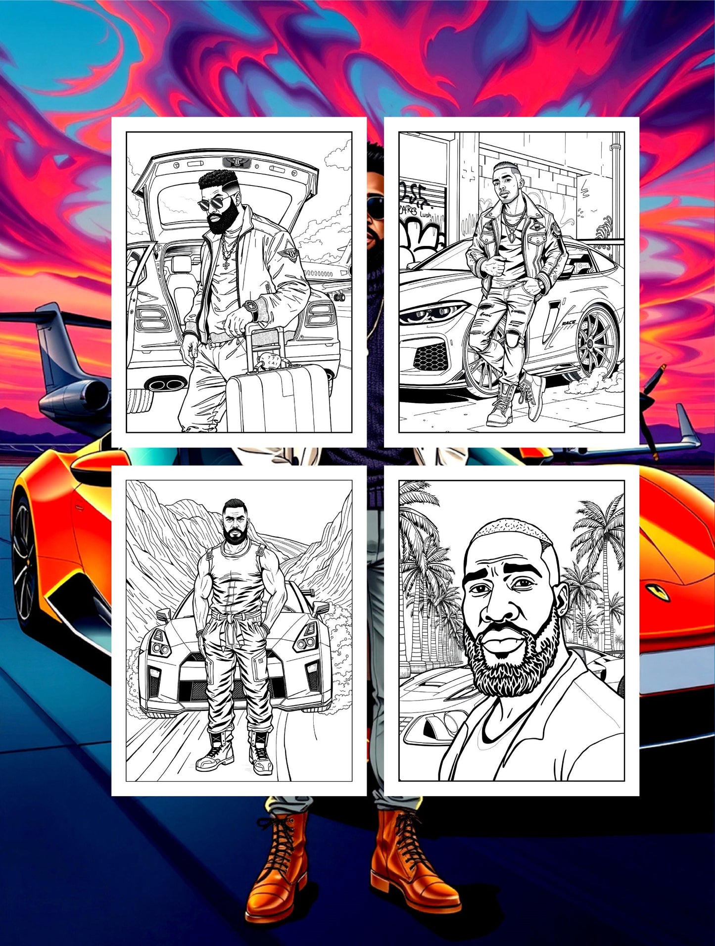 Million Dollar Men's: Fast Cars & A Life in Luxury Lanes | Premium Adult Coloring Book for Car Enthusiasts