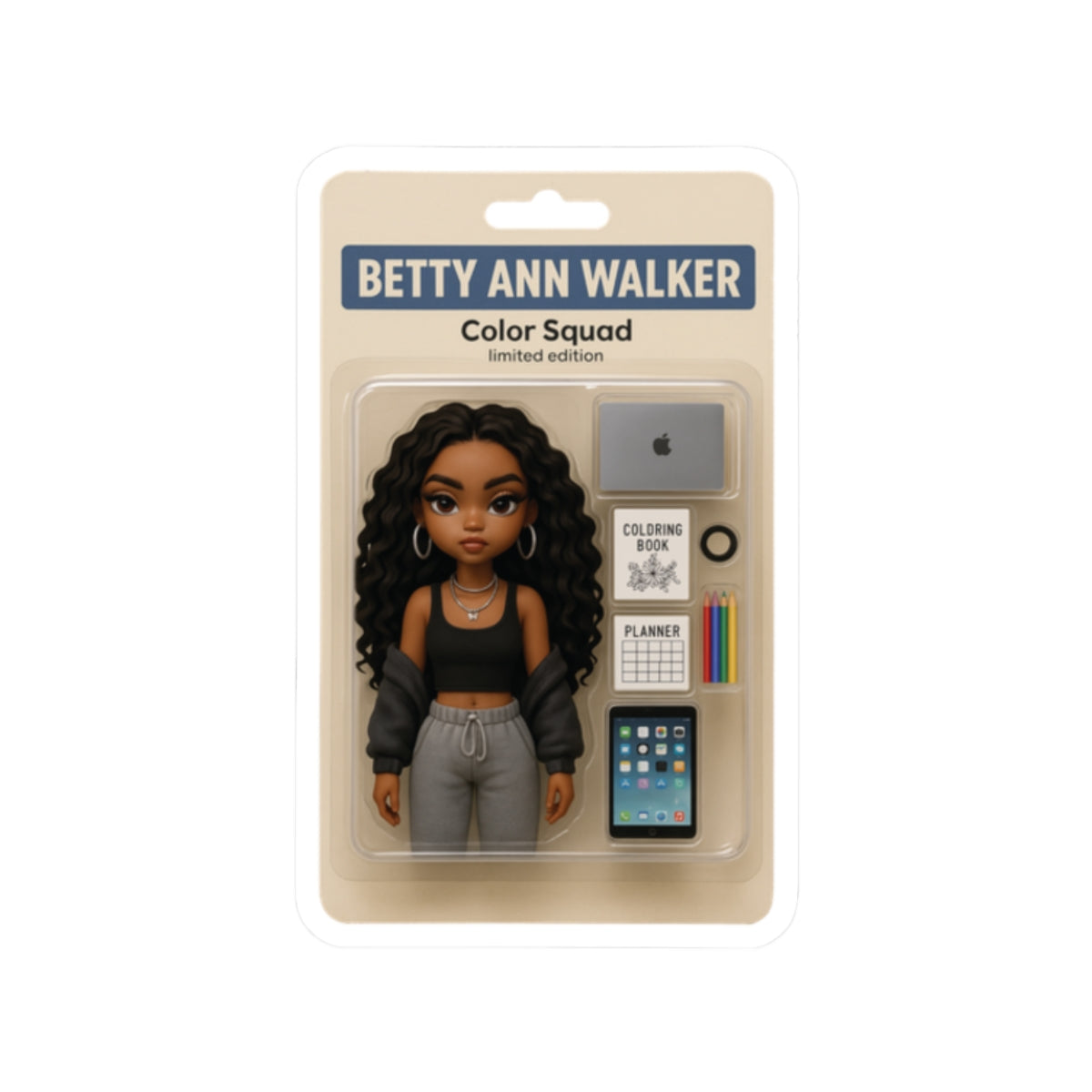 Betty Ann Kiss-Cut Stickers for Personal Expression, Laptop Decor, Gifts, Planner Accessories, Craft Projects
