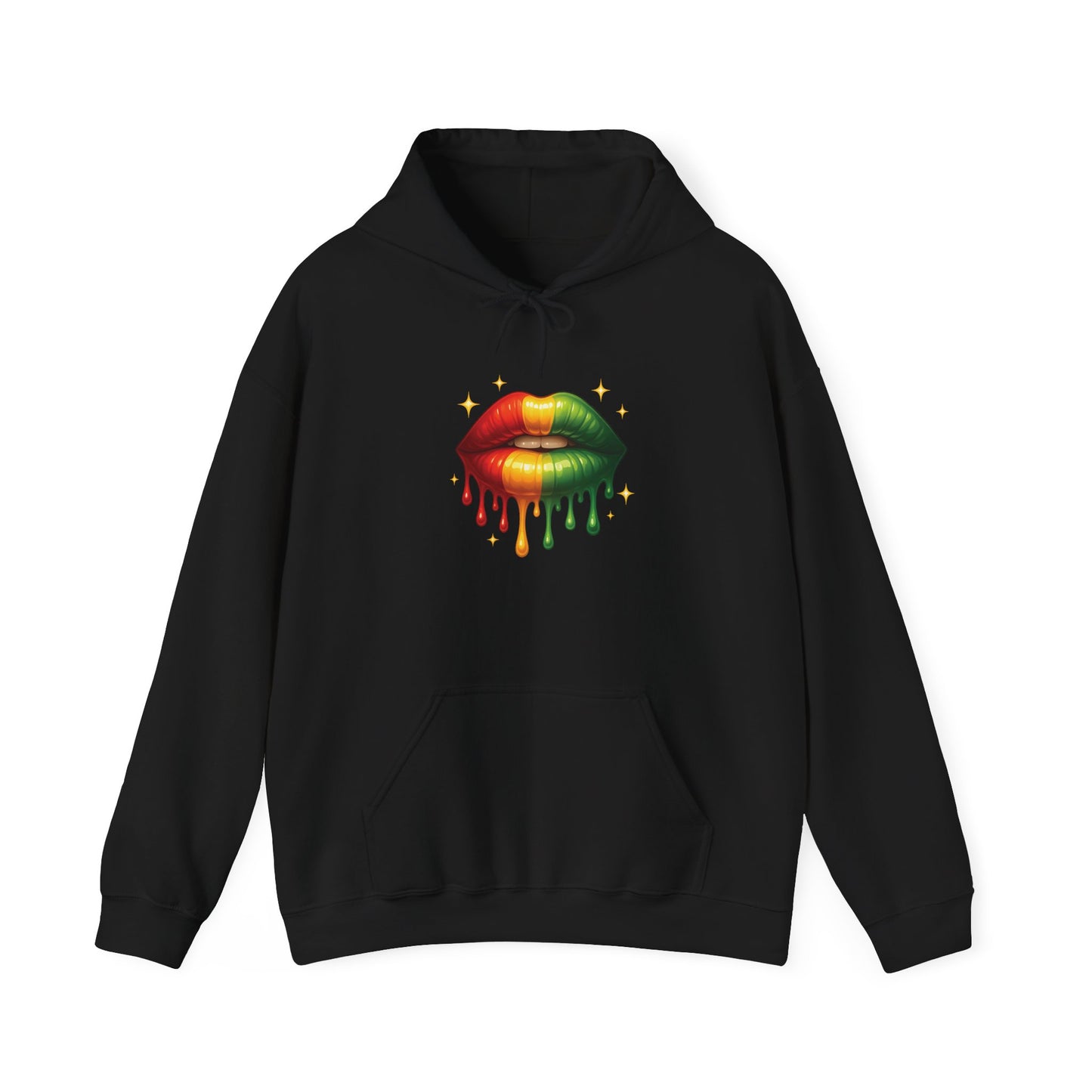 Vibrant Lips Hooded Sweatshirt - Unisex Heavy Blend™ Hoodie, Colorful Graphic Apparel, Trendy Streetwear, Cozy Fashion