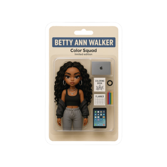 Betty Ann Kiss-Cut Stickers for Personal Expression, Laptop Decor, Gifts, Planner Accessories, Craft Projects