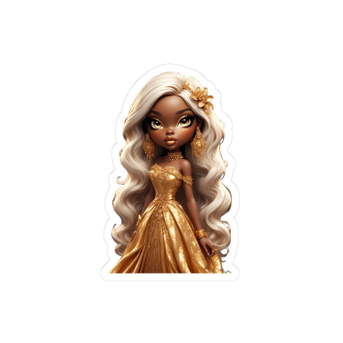 Glamorous Mika Doll Kiss-Cut Stickers - Perfect for Scrapbooking, Phone Cases, Decor, Gifts, and Party Favors