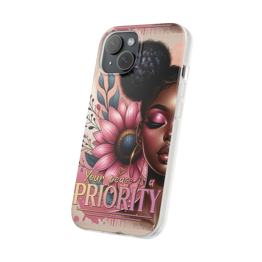 "Your Peace is a Priority" Phone Case - Floral Boho Design for Self-Care Lovers, Cute Gift for Friends, Birthday Accessory, Breast [...]