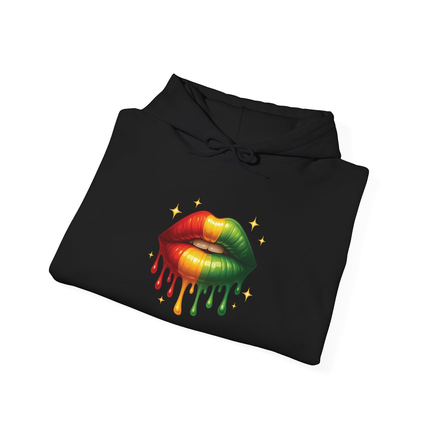 Vibrant Lips Hooded Sweatshirt - Unisex Heavy Blend™ Hoodie, Colorful Graphic Apparel, Trendy Streetwear, Cozy Fashion