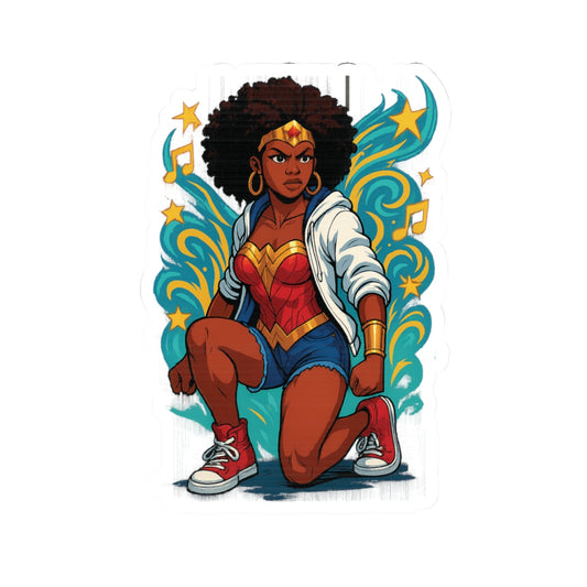 Empowered Wonder Woman Kiss-Cut Stickers | Perfect for Laptops, Water Bottles, Journals, Gifts, and Decor