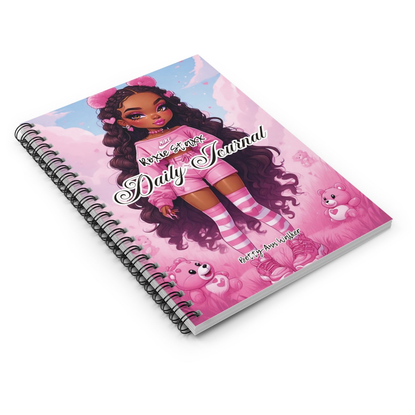 Roxie Staxx Cute Daily Journal - Spiral Notebook for Note-Taking, Planners, Inspirational Diary, Gift for Students, Journaling Lovers