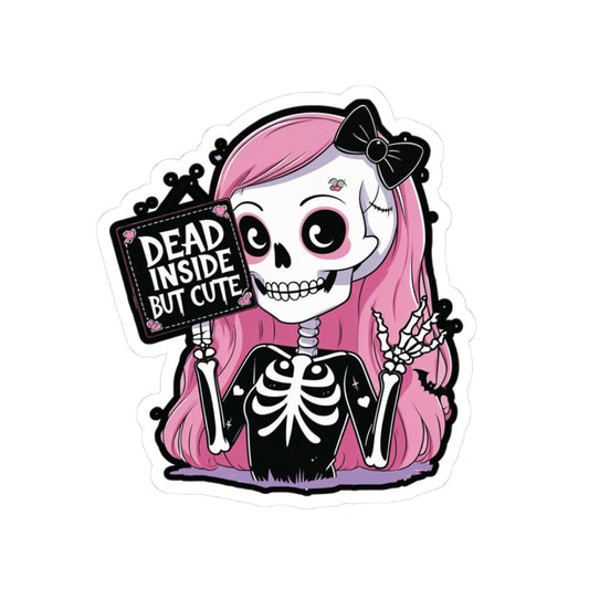 Cute Skeleton Kiss-Cut Stickers, Perfect for Laptop, Journals, Gift for Halloween, Funny Decor, Goth Vibes