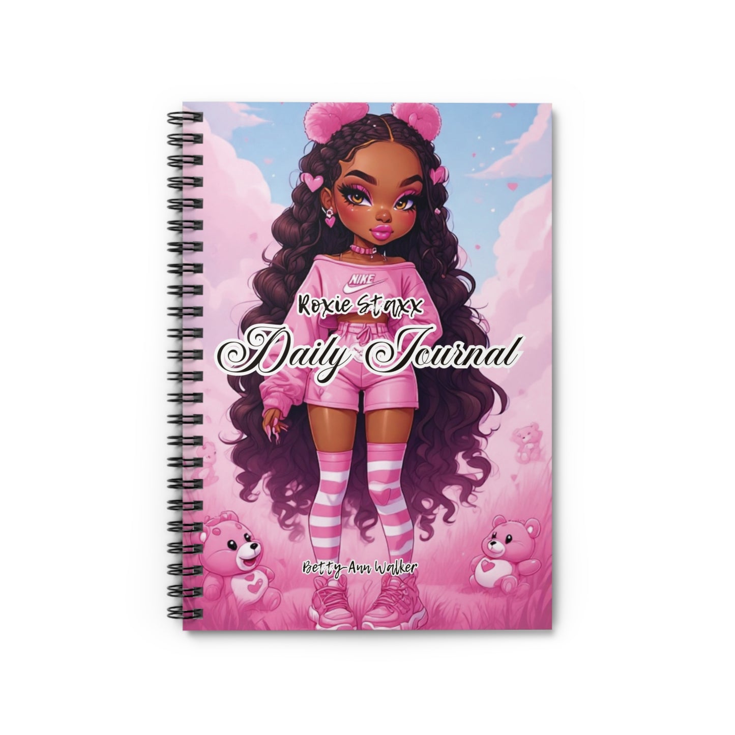 Roxie Staxx Cute Daily Journal - Spiral Notebook for Note-Taking, Planners, Inspirational Diary, Gift for Students, Journaling Lovers