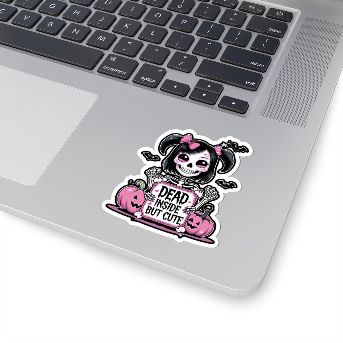 Cute Halloween Kiss-Cut Stickers, Dead Inside But Cute, Spooky Decor, Laptop Stickers, Gift for Her, Halloween Party Favors