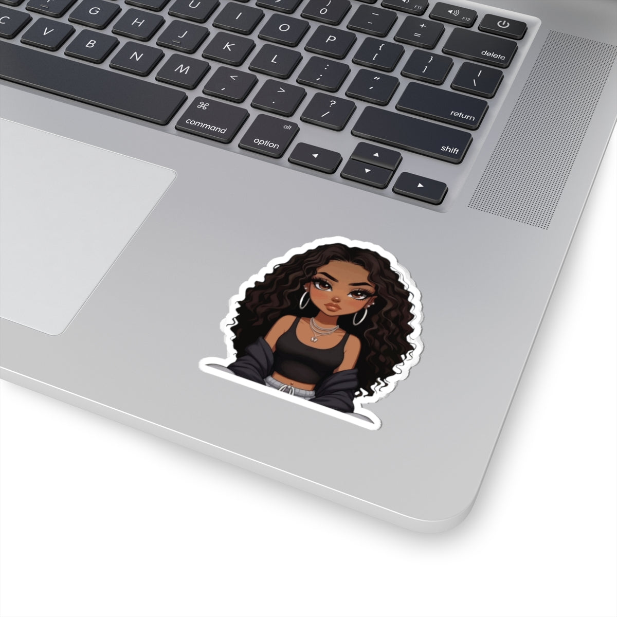 Betty Ann Kiss-Cut Stickers, Trendy Laptop Decals, Artistic Stickers for Teens, Black Girl Aesthetic, Stylish Phone Decor