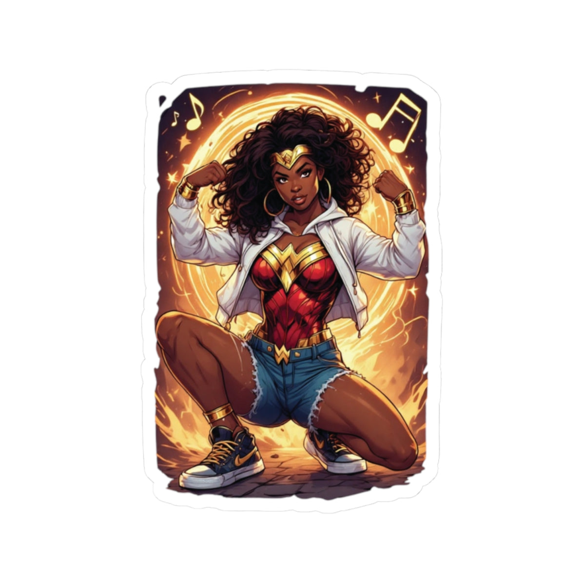 Bold Superhero Kiss-Cut Stickers for Empowerment, Perfect for Laptops, Water Bottles, Notebooks, Gifts, and Celebrations