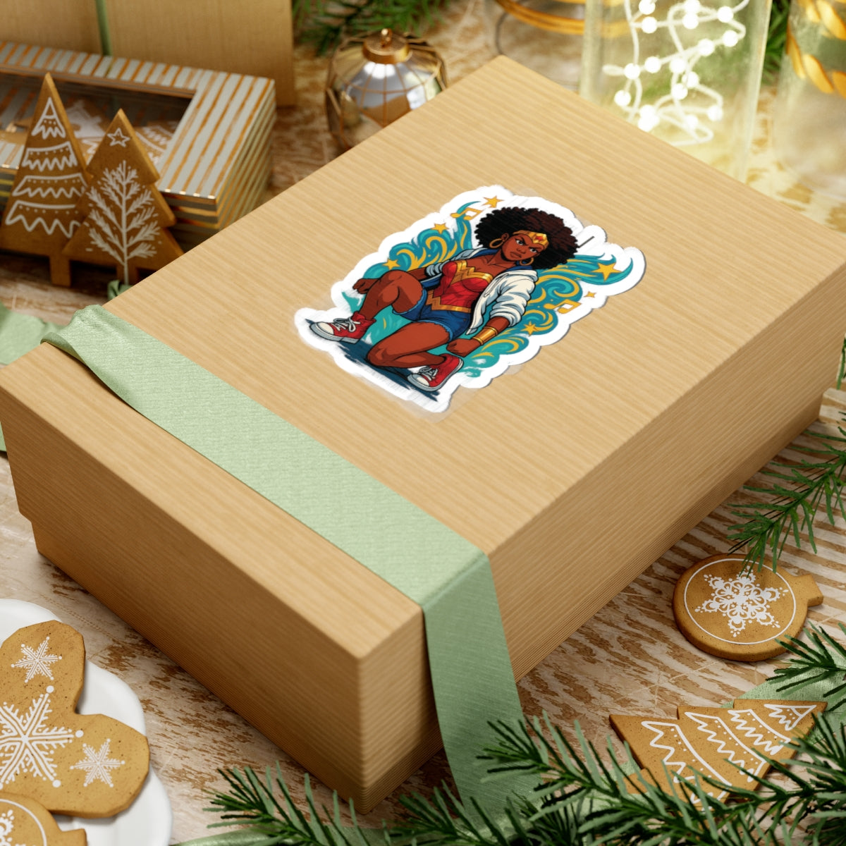 Empowered Wonder Woman Kiss-Cut Stickers | Perfect for Laptops, Water Bottles, Journals, Gifts, and Decor