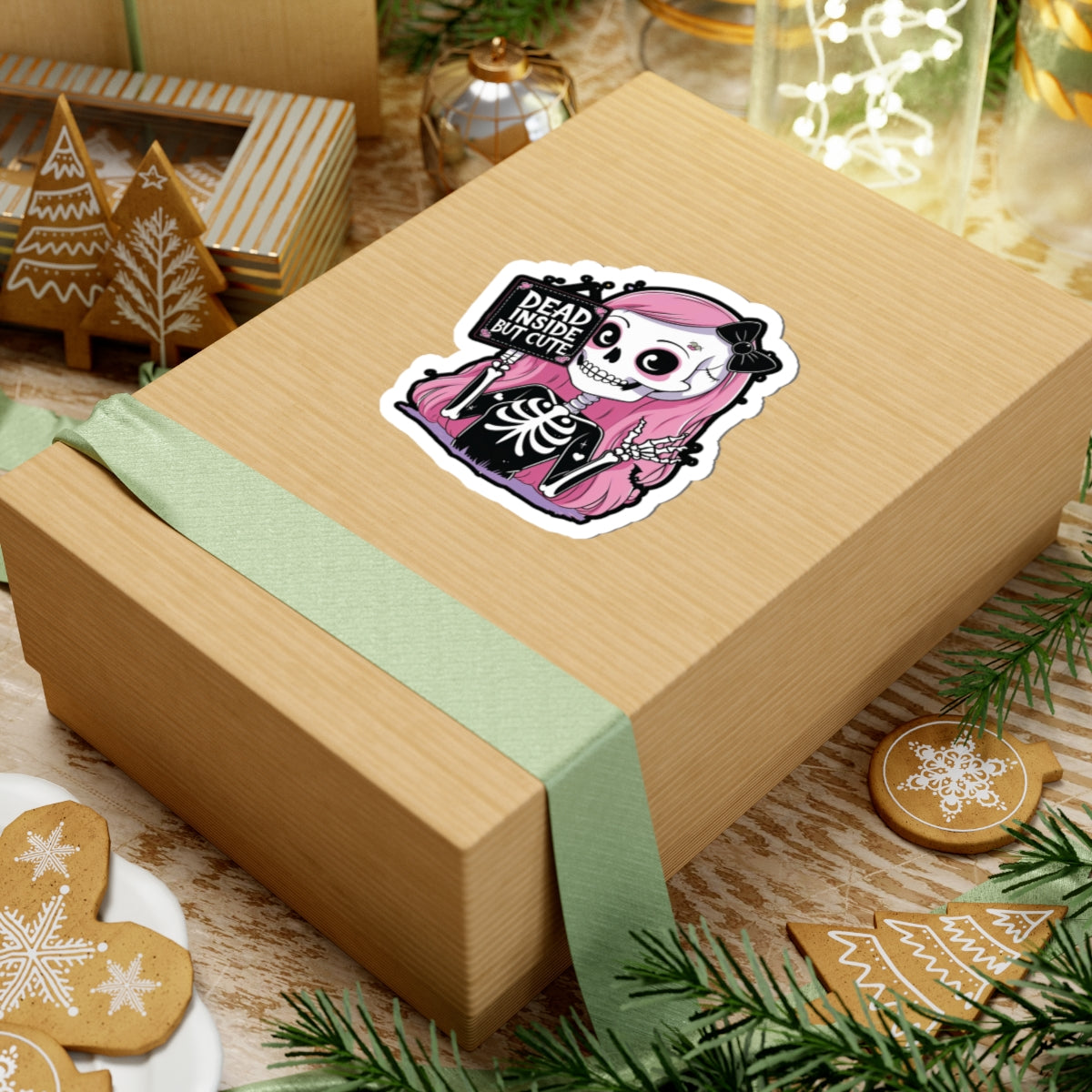 Cute Skeleton Kiss-Cut Stickers, Perfect for Laptop, Journals, Gift for Halloween, Funny Decor, Goth Vibes