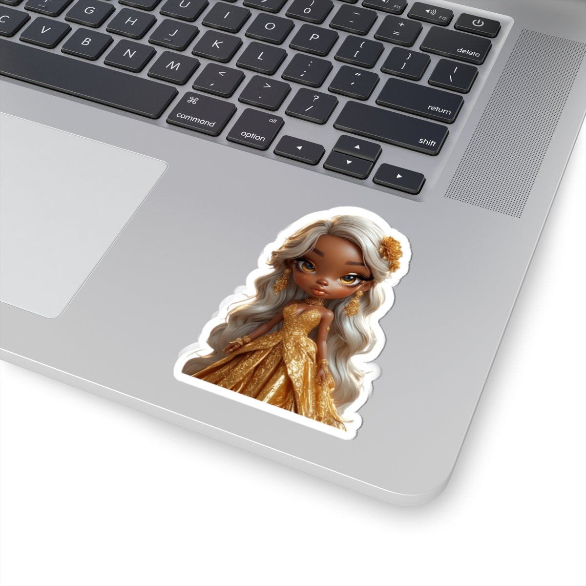 Glamorous Kiki Doll Kiss-Cut Stickers, Unique Laptop Decal, Cute Gift for Friends, Party Favors, Doodle Decor