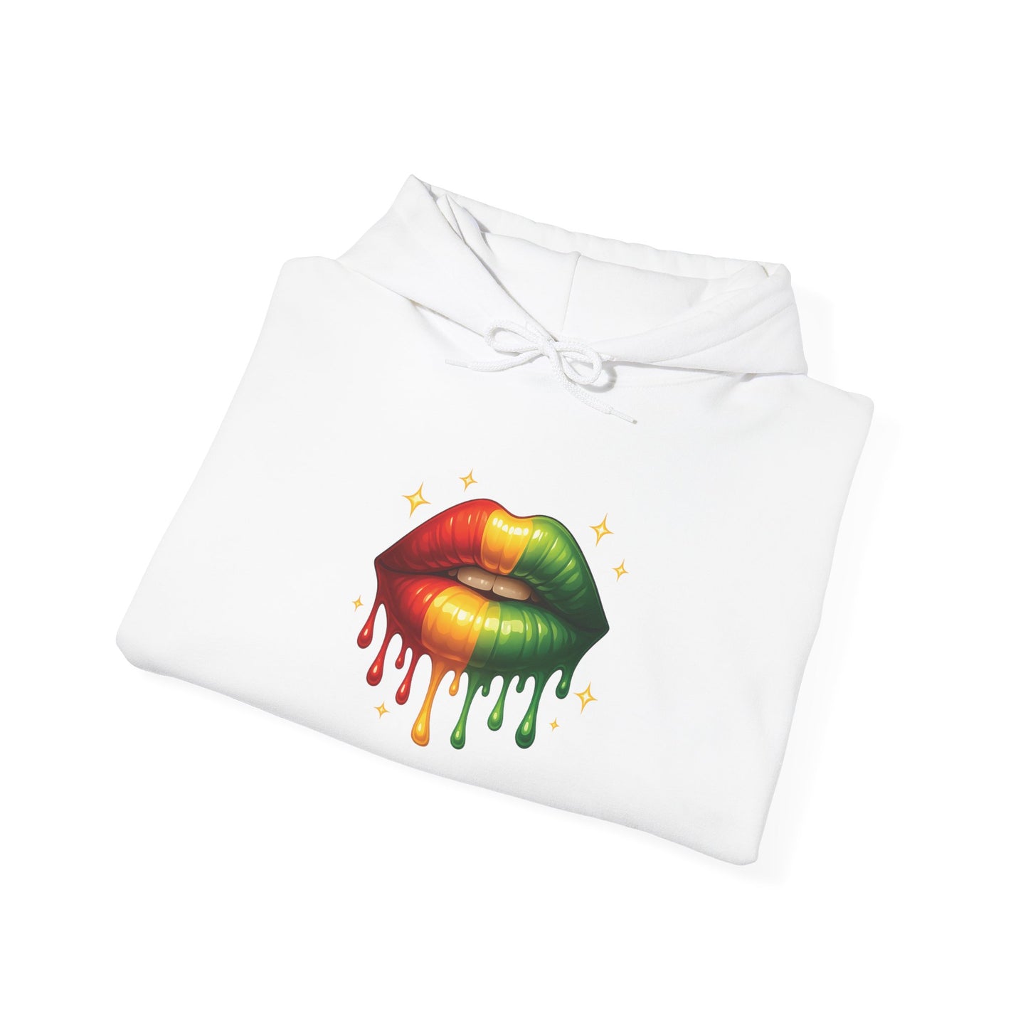 Vibrant Lips Hooded Sweatshirt - Unisex Heavy Blend™ Hoodie, Colorful Graphic Apparel, Trendy Streetwear, Cozy Fashion