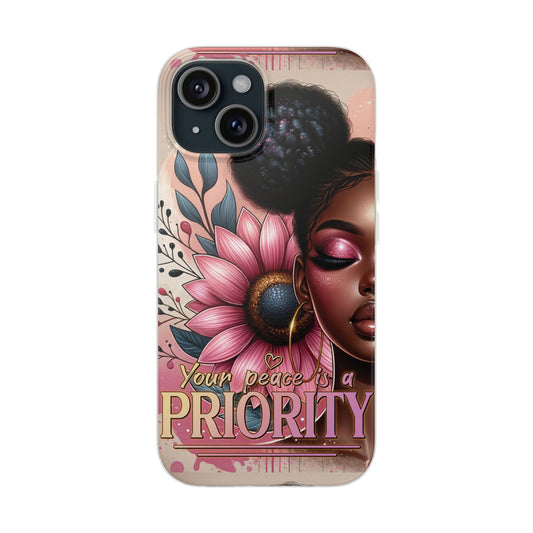 "Your Peace is a Priority" Phone Case - Floral Boho Design for Self-Care Lovers, Cute Gift for Friends, Birthday Accessory, Breast [...]