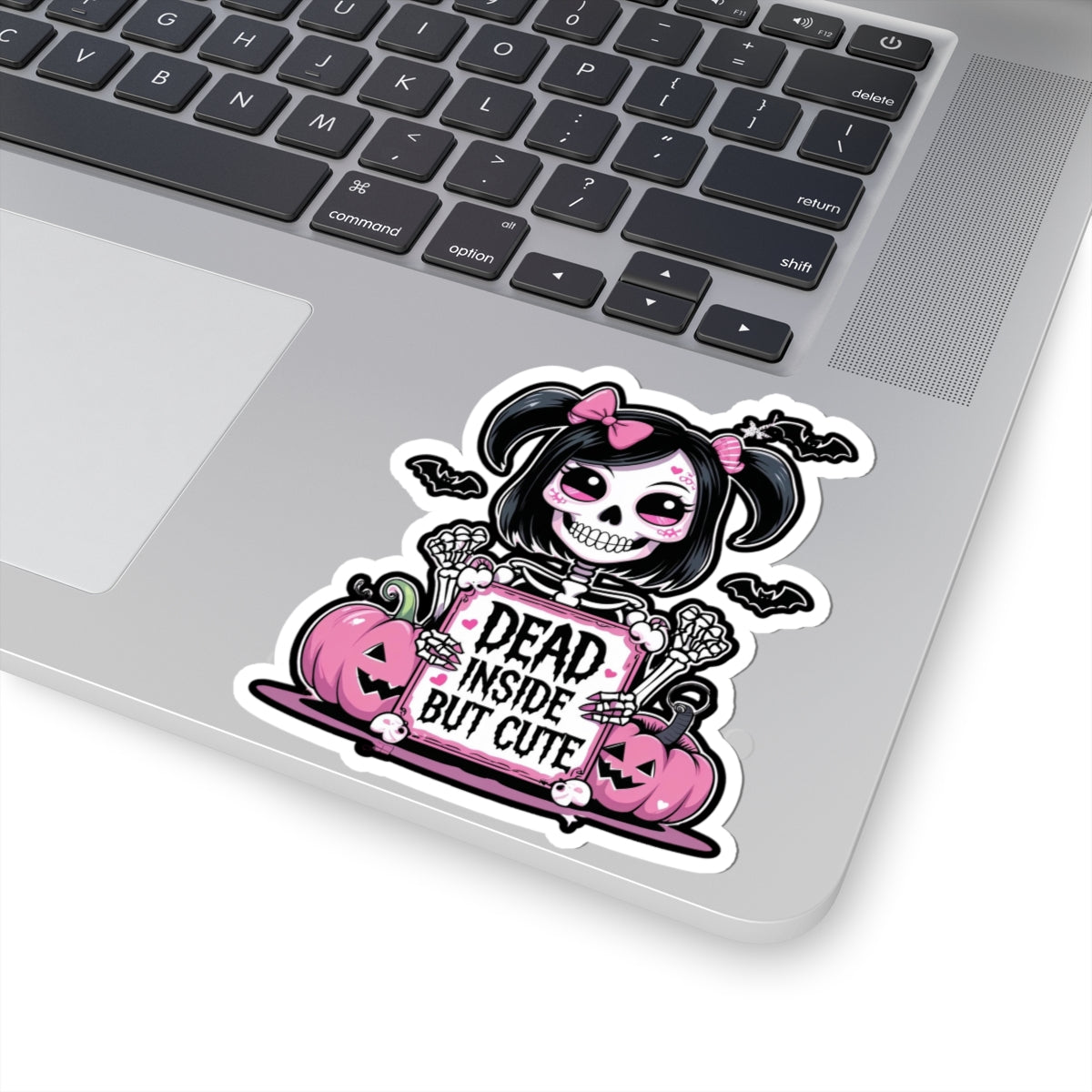 Cute Halloween Kiss-Cut Stickers, Dead Inside But Cute, Spooky Decor, Laptop Stickers, Gift for Her, Halloween Party Favors