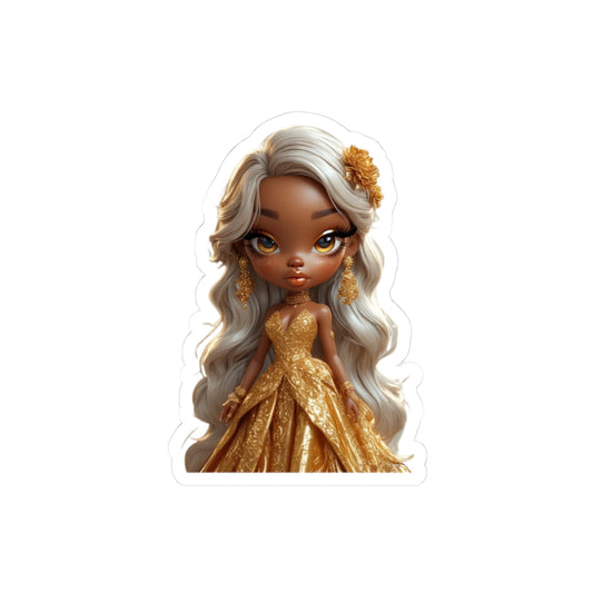 Glamorous Kiki Doll Kiss-Cut Stickers, Unique Laptop Decal, Cute Gift for Friends, Party Favors, Doodle Decor