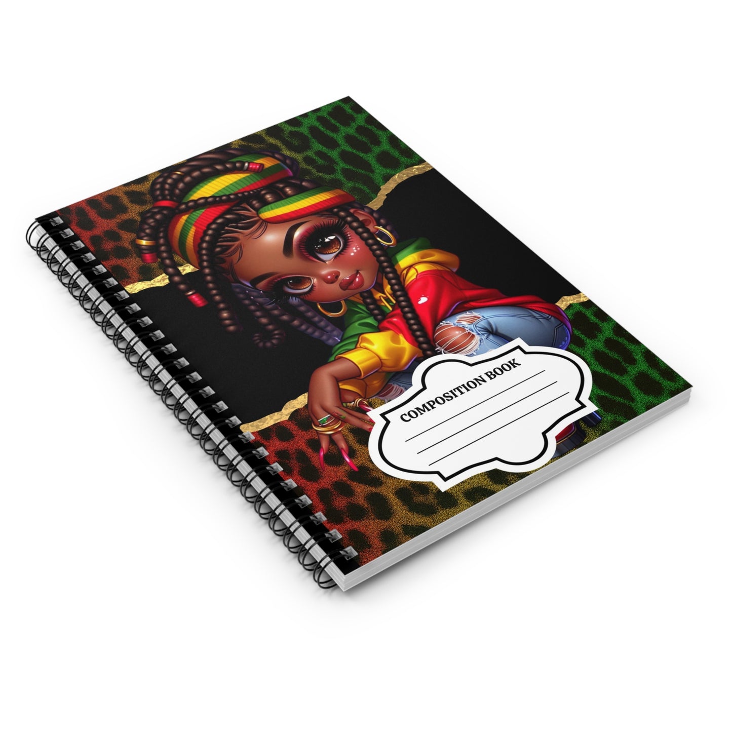 Rasta Vibes Spiral Notebook - Ruled Line