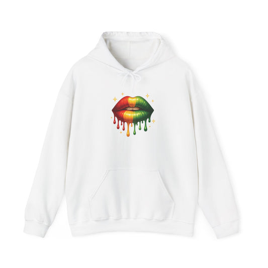 Vibrant Lips Hooded Sweatshirt - Unisex Heavy Blend™ Hoodie, Colorful Graphic Apparel, Trendy Streetwear, Cozy Fashion
