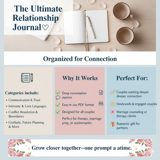400 Relationship Journal Prompts | Couples Therapy PDF | Guided Questions for Love, Communication, Trust & Intimacy | Digital Download