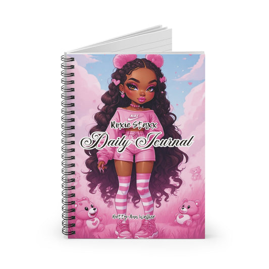 Roxie Staxx Cute Daily Journal - Spiral Notebook for Note-Taking, Planners, Inspirational Diary, Gift for Students, Journaling Lovers