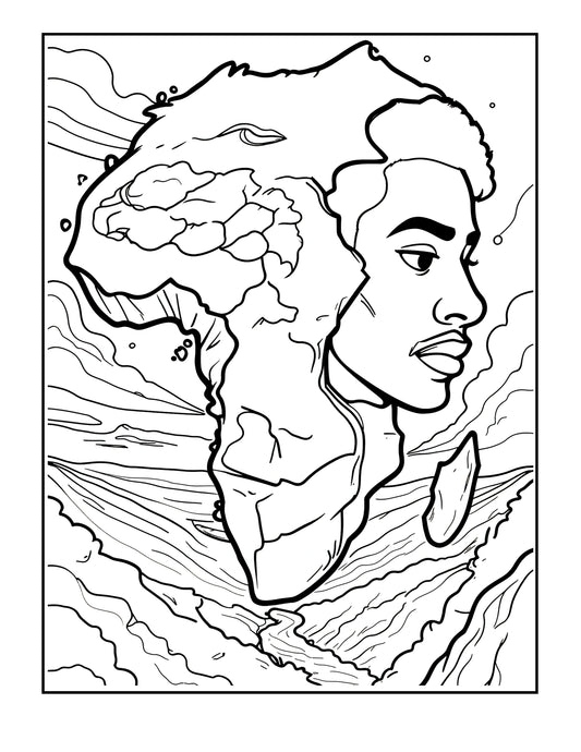 African Heritage Art Coloring Page - Instant Download Afrocentric Design for Cultural Expression