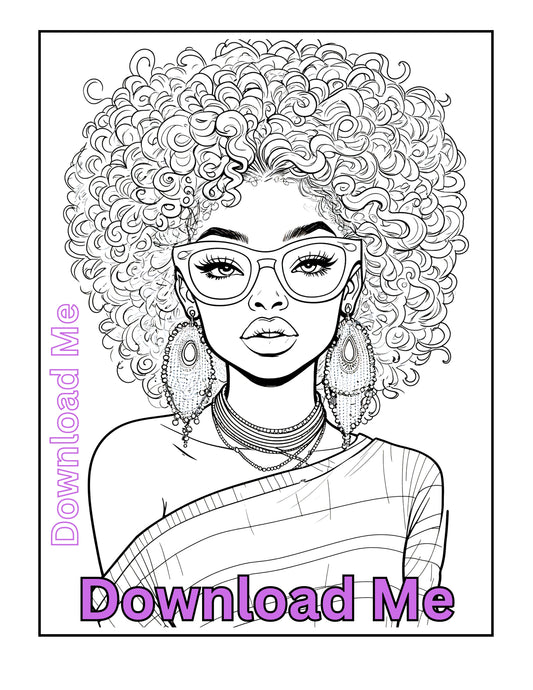 Purple Vibes Challenge Coloring Page - Printable Mindfulness Art for Adults, Stress Relief