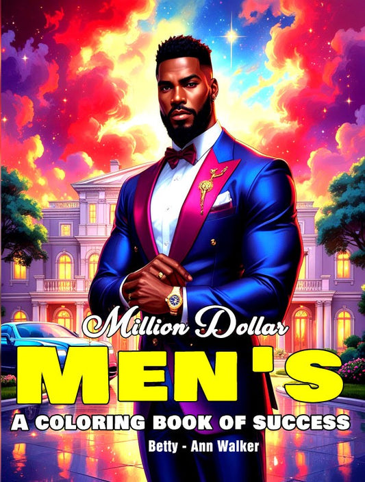 Million Dollar Men's: A Coloring Book Of Success | Features African American Men's Illustrations For Adults, Relaxation And Stress Relieving