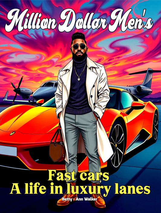 Million Dollar Men's: Fast Cars & A Life in Luxury Lanes | Premium Adult Coloring Book for Car Enthusiasts